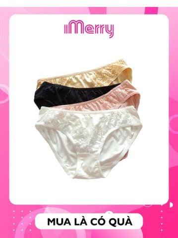 Combo 3 quần lót cotton nữ iMERRY phối ren cao cấp kiểu dáng bikini thoáng khí, thoải mái VQ094